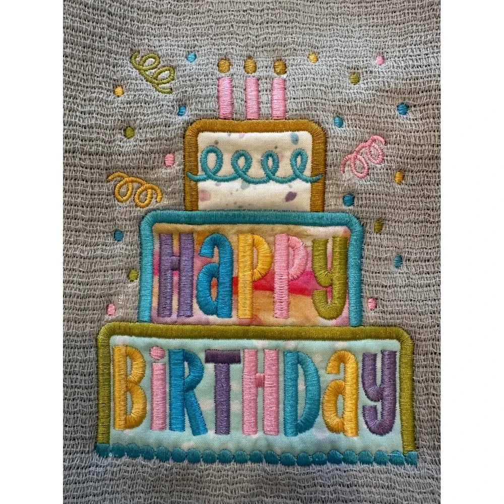 Home embroidery Hotel Premier Collection Happy Birthday Embroidered Hand Towel